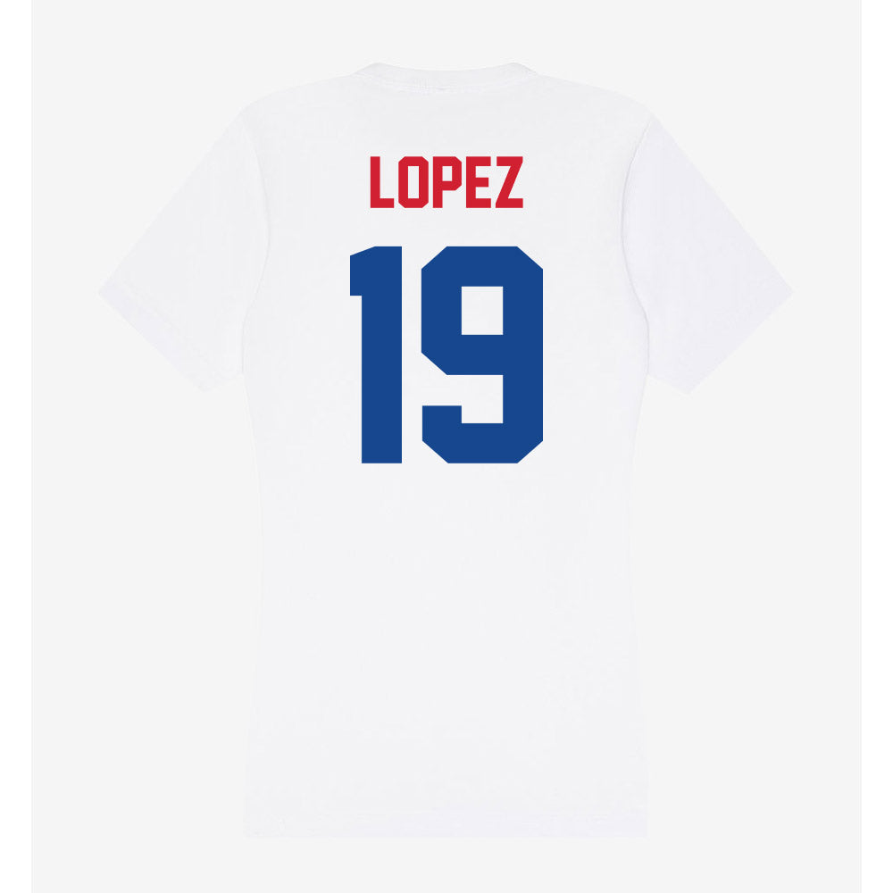 SMU - NCAA Men's Soccer : Milton Lopez - Women's V-Neck T-Shirt-1