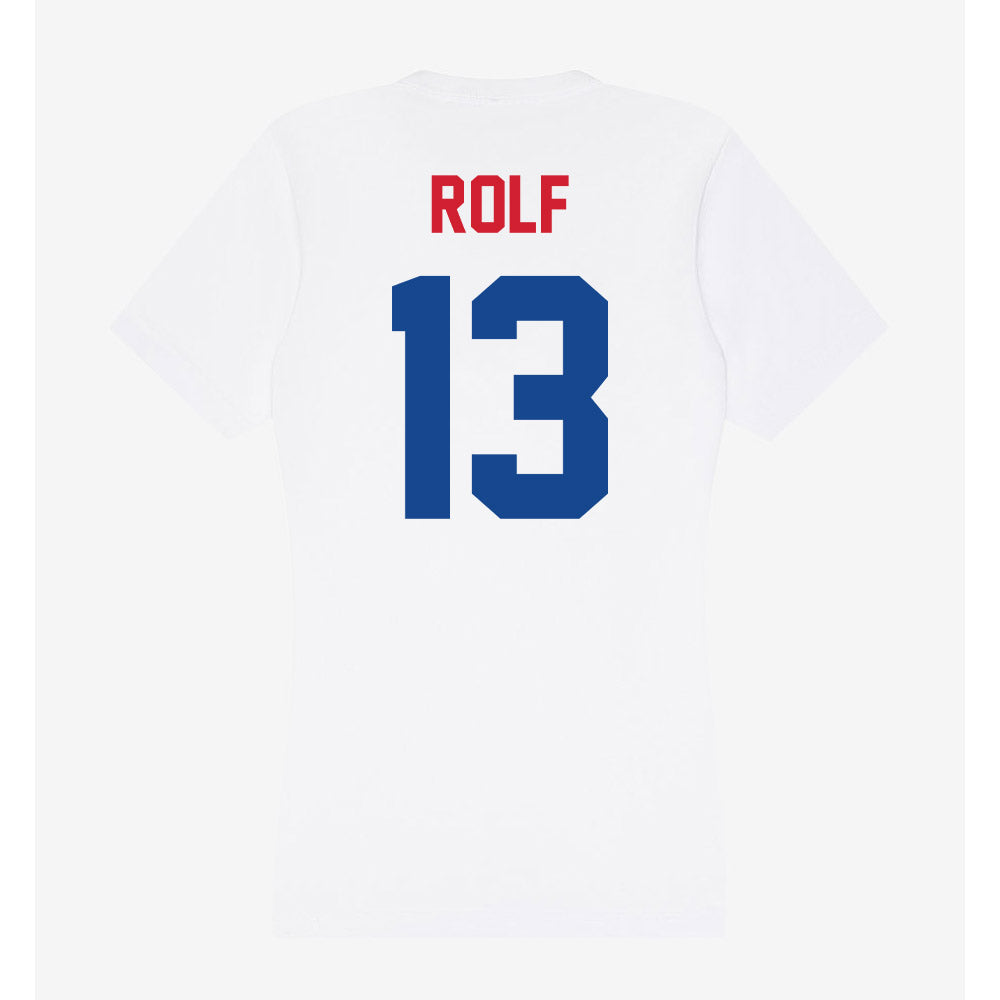 SMU - NCAA Women's Basketball : Mailien Rolf - Women's V-Neck T-Shirt-1