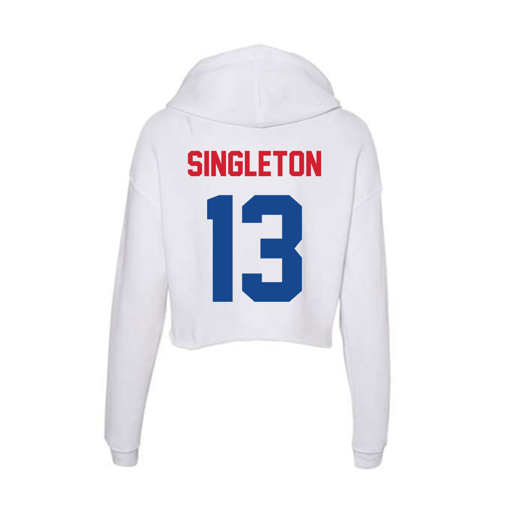 SMU - NCAA Football : Daylon Singleton - Women's Crop Fleece Hoodie-1