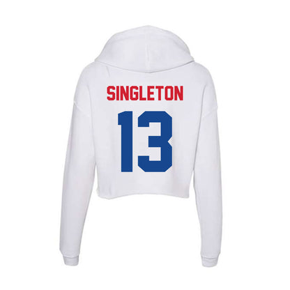 SMU - NCAA Football : Daylon Singleton - Women's Crop Fleece Hoodie-1