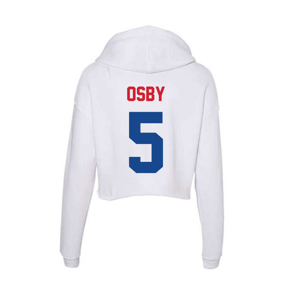 SMU - NCAA Women's Basketball : Zoe Osby - Women's Crop Fleece Hooded Sweatshirt-1