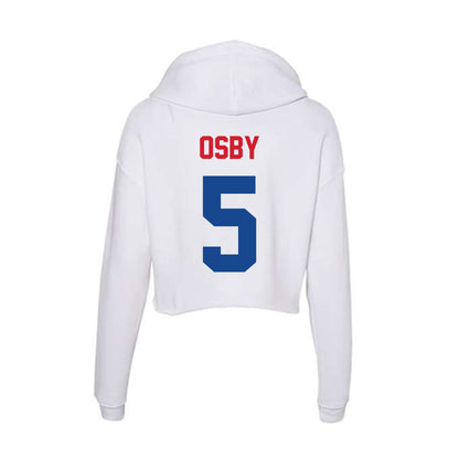 SMU - NCAA Women's Basketball : Zoe Osby - Women's Crop Fleece Hooded Sweatshirt-1