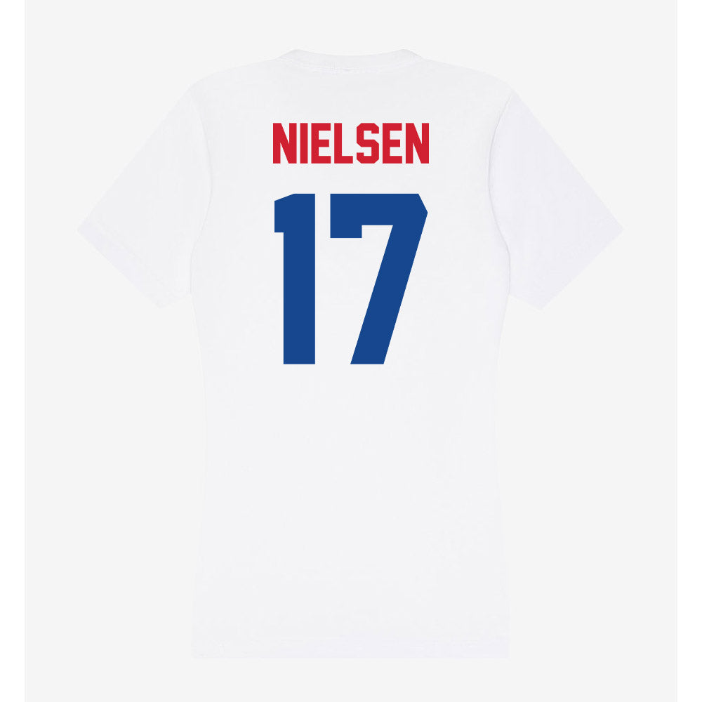 SMU - NCAA Men's Soccer : Dunes Nielsen - Women's V-Neck T-Shirt-1