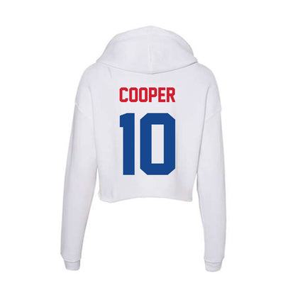 SMU - NCAA Football : Jalen Cooper - Women's Crop Fleece Hooded Sweatshirt-1