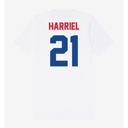 SMU - NCAA Women's Basketball : Jzaniya Harriel - Women's V-Neck T-Shirt-1
