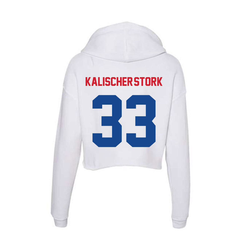 SMU - NCAA Men's Basketball : Niccolo Kalischer-Stork - Women's Crop Fleece Hoodie-1