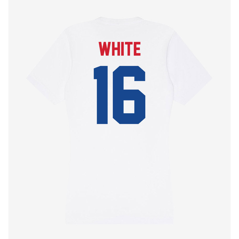 SMU - NCAA Football : Marques White - Women's V-Neck T-Shirt-1