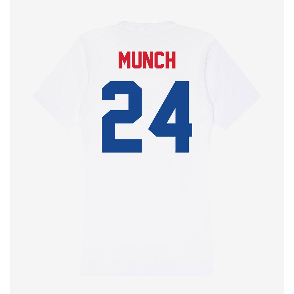 SMU - NCAA Men's Basketball : Johan Munch - Women's V-Neck T-Shirt-1