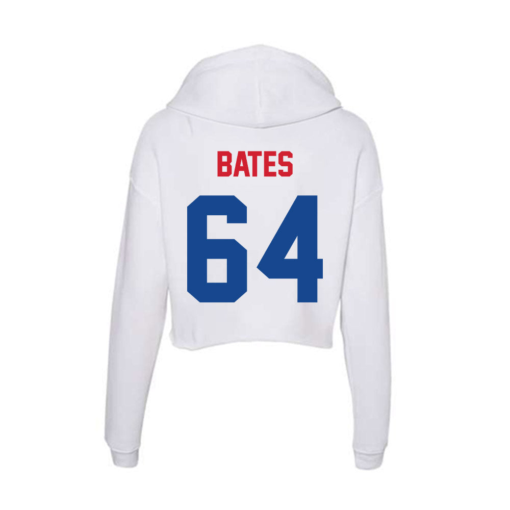 SMU - NCAA Football : Joshua Bates - Women's Crop Fleece Hoodie-1