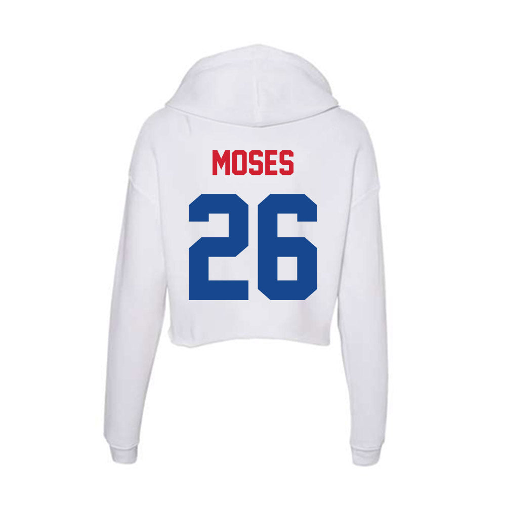 SMU - NCAA Football : Jaylen Moses - Women's Crop Fleece Hoodie-1