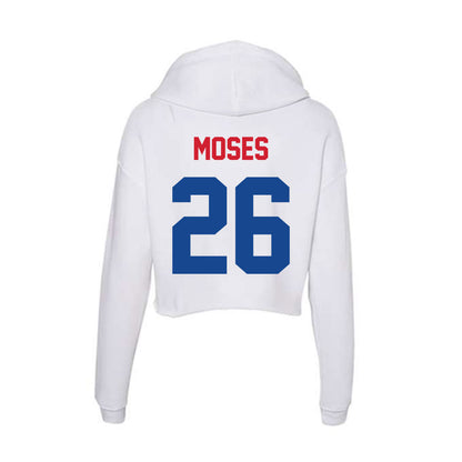 SMU - NCAA Football : Jaylen Moses - Women's Crop Fleece Hoodie-1