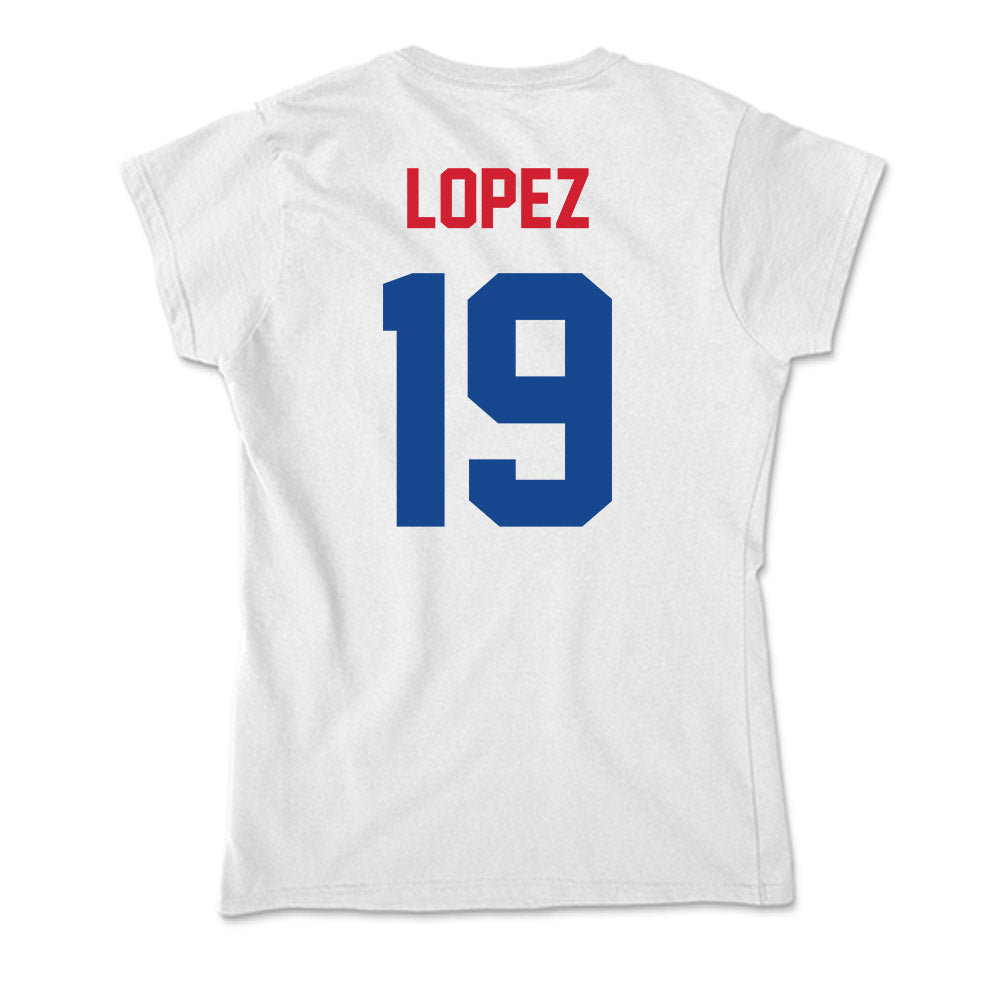 SMU - NCAA Men's Soccer : Milton Lopez - Soft Style Women’s T-Shirt-1