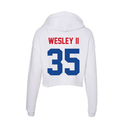 SMU - NCAA Football : Dante Wesley II - Women's Crop Fleece Hoodie-1