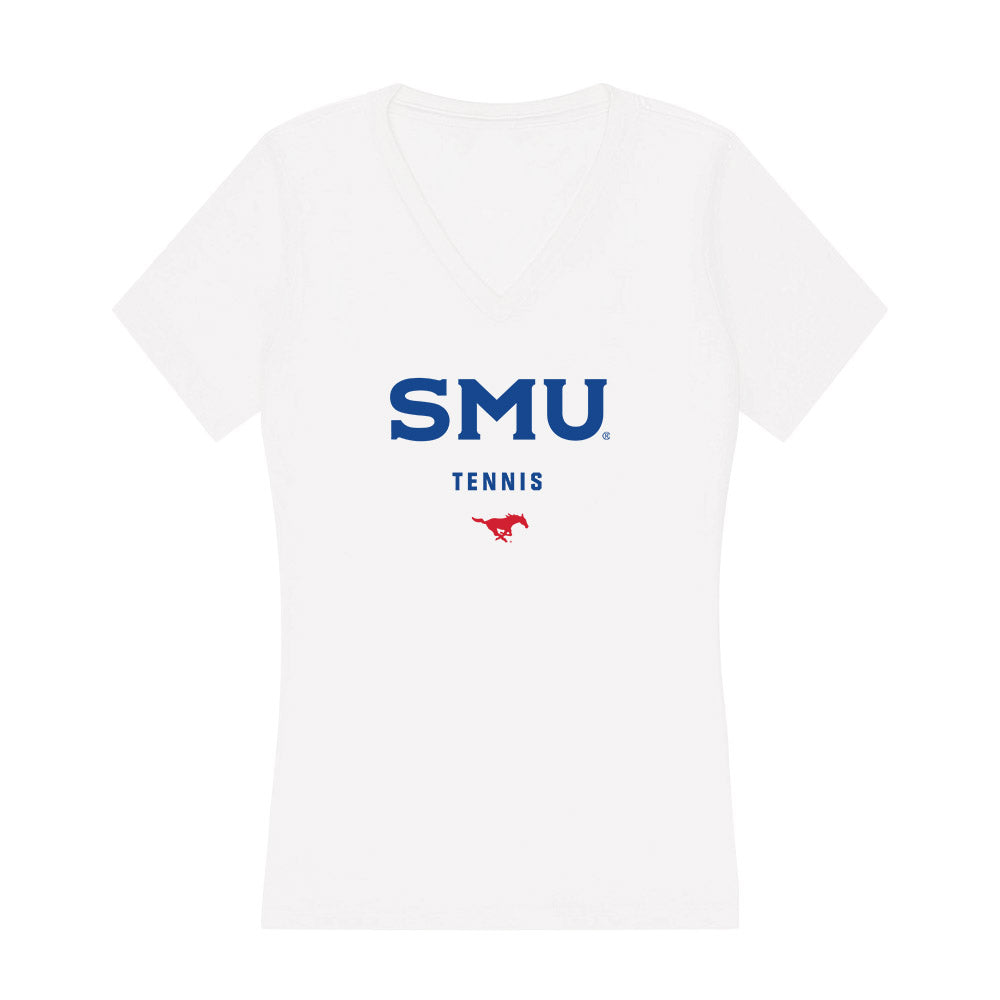 SMU - NCAA Men's Tennis : Noah McDonald - Women's V-Neck T-Shirt-0