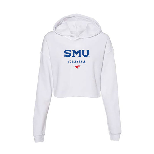 SMU - NCAA Women's Volleyball : Ellie Moore - Women's Crop Fleece Hooded Sweatshirt-0