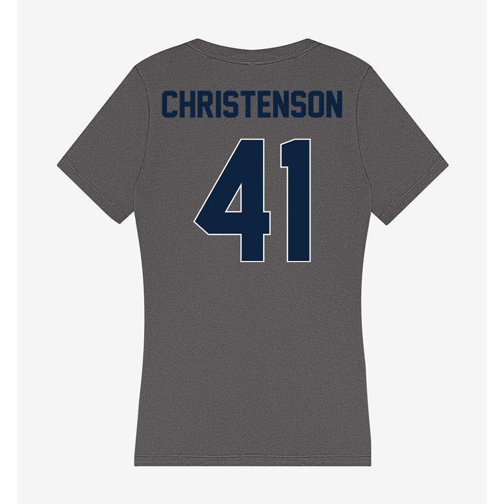 Xavier - NCAA Baseball : Carter Christenson - Women's V-Neck T-Shirt-1
