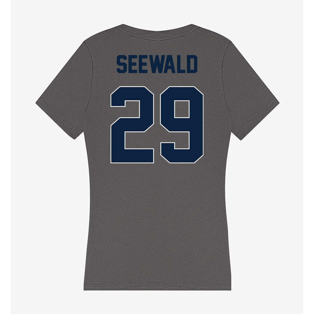 Xavier - NCAA Women's Lacrosse : Julia Seewald - Women's V-Neck T-Shirt-1