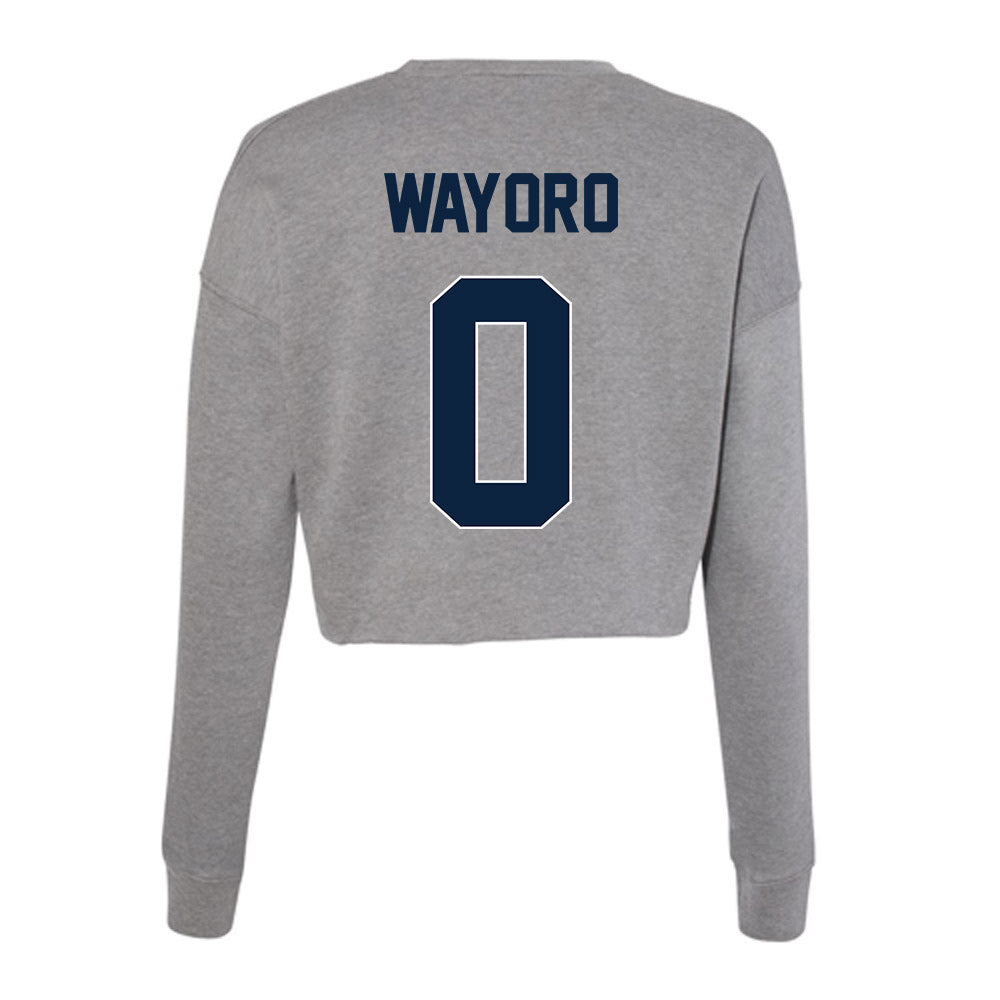 Xavier - NCAA Men's Soccer : Immanuel Wayoro - Women's Cropped Crew Fleece-1