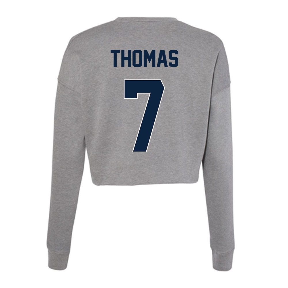 Xavier - NCAA Baseball : Tanner Thomas - Women's Cropped Crew Fleece-1