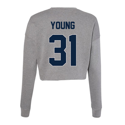 Xavier - NCAA Baseball : Joey Young - Women's Cropped Crew Fleece-1