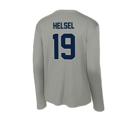 Xavier - NCAA Baseball : Garrett Helsel - Activewear Long Sleeve T-Shirt-1