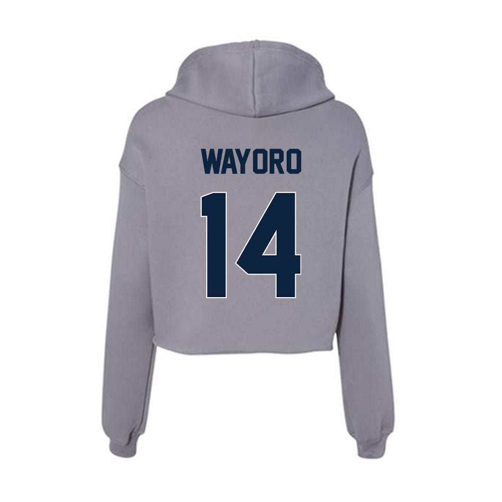 Xavier - NCAA Men's Soccer : Immanuel Wayoro - Women's Crop Fleece Hooded Sweatshirt-1