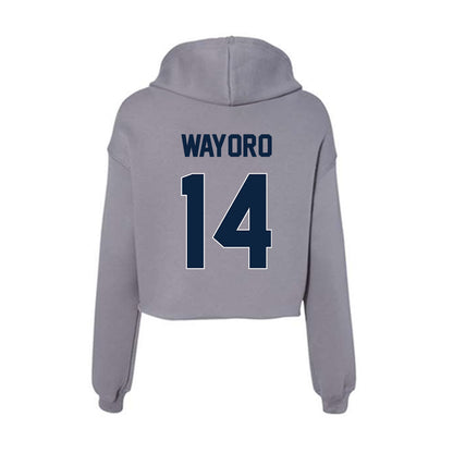 Xavier - NCAA Men's Soccer : Immanuel Wayoro - Women's Crop Fleece Hooded Sweatshirt-1
