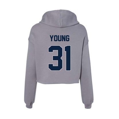 Xavier - NCAA Baseball : Joey Young - Women's Crop Fleece Hoodie-1