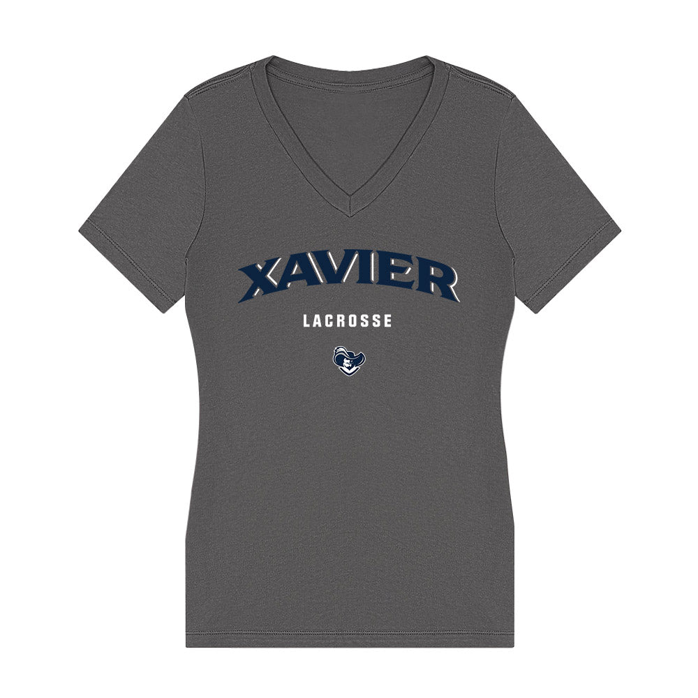 Xavier - NCAA Women's Lacrosse : Clare Goodrich - Women's V-Neck T-Shirt-0