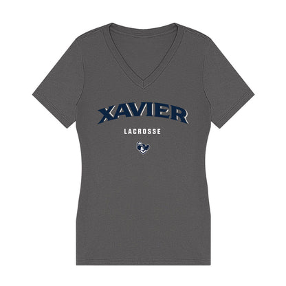 Xavier - NCAA Women's Lacrosse : Clare Goodrich - Women's V-Neck T-Shirt-0