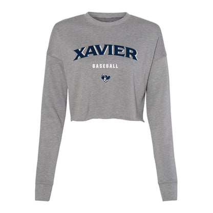 Xavier - NCAA Baseball : Karter Muck - Women's Cropped Crew Fleece-0