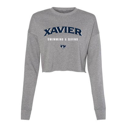 Xavier - NCAA Men's Swimming & Diving : Zakary Guenther - Women's Cropped Crew Fleece-0