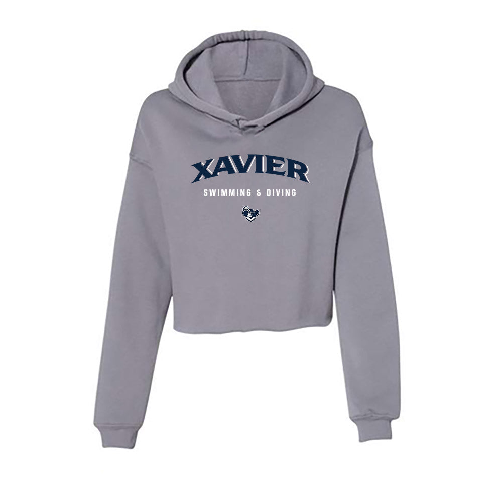 Xavier - NCAA Men's Swimming & Diving : Walker Simpson - Women's Crop Fleece Hoodie-0