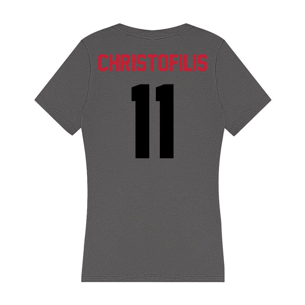 Seattle - NCAA Men's Basketball : John Christofilis - Women's V-Neck T-Shirt-1