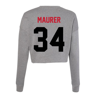 Seattle - NCAA Men's Basketball : Austin Maurer - Women's Cropped Crew Fleece-1