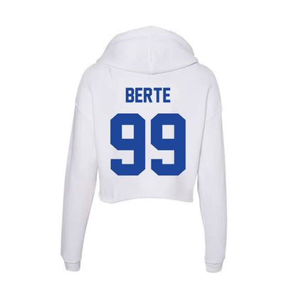 Georgia State - NCAA Football : Mandjou Berte - Women's Crop Fleece Hoodie-1
