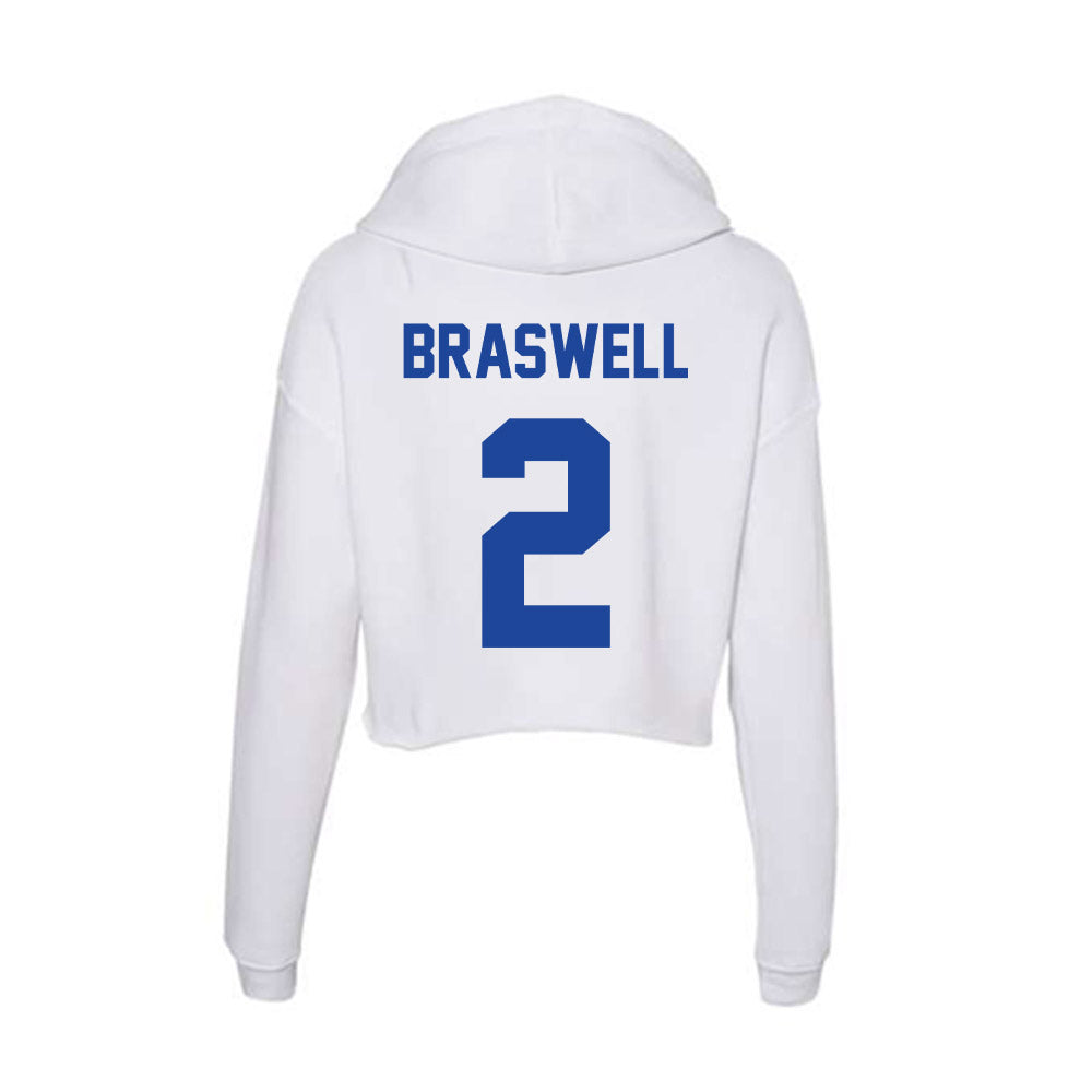 Georgia State - NCAA Football : Djay Braswell - Women's Crop Fleece Hoodie-1