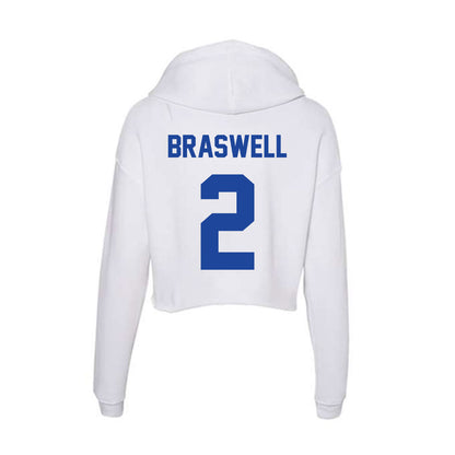 Georgia State - NCAA Football : Djay Braswell - Women's Crop Fleece Hoodie-1
