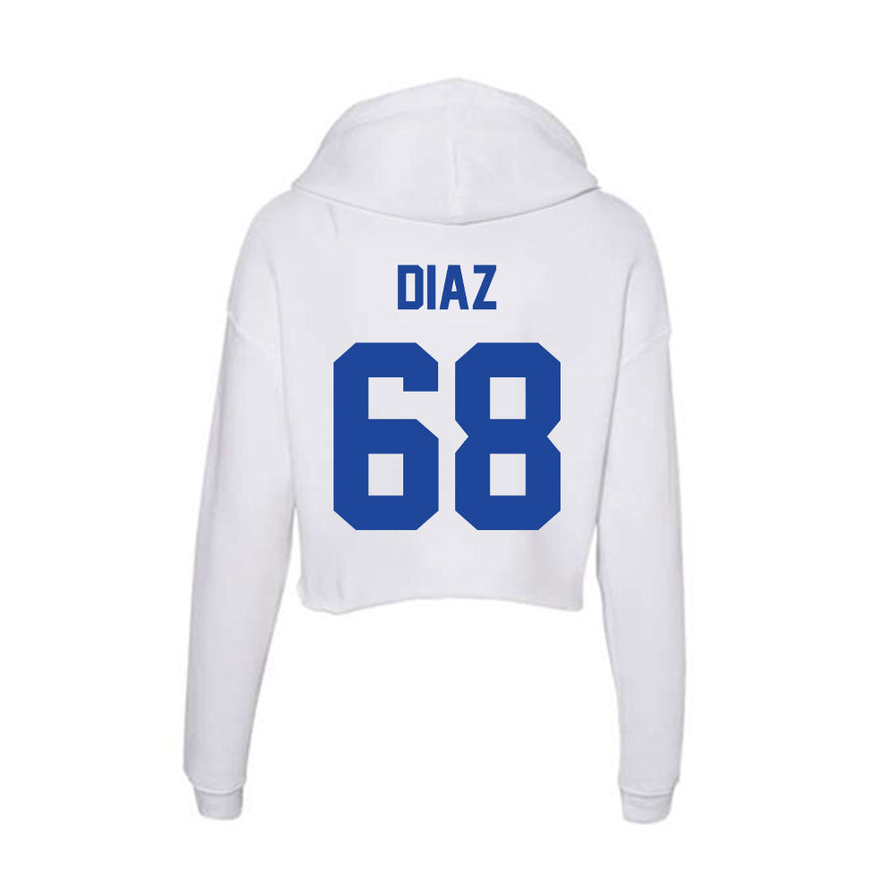 Georgia State - NCAA Football : Peter Diaz - Women's Crop Fleece Hoodie-1