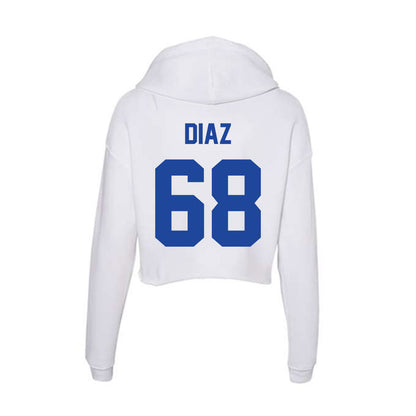 Georgia State - NCAA Football : Peter Diaz - Women's Crop Fleece Hoodie-1