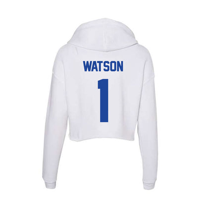 Georgia State - NCAA Football : Kenyatta Watson - Women's Crop Fleece Hoodie-1