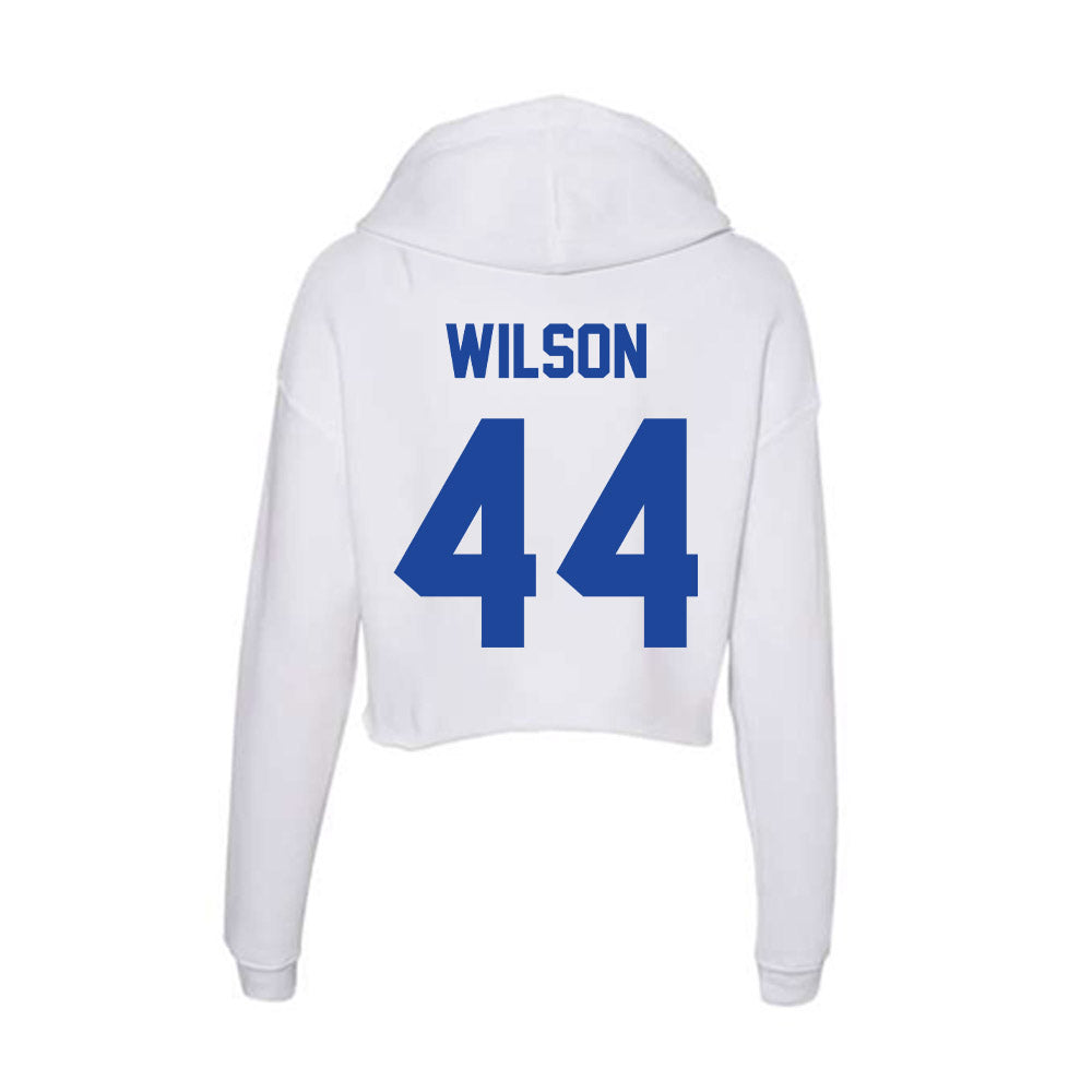 Georgia State - NCAA Football : Freddie Wilson - Women's Crop Fleece Hoodie-1