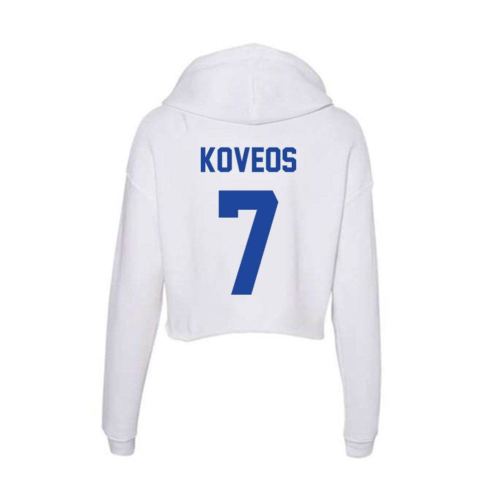 Georgia State - NCAA Men's Basketball : Emmanuel Koveos - Women's Crop Fleece Hoodie-1