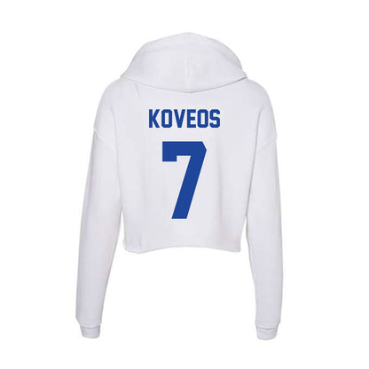 Georgia State - NCAA Men's Basketball : Emmanuel Koveos - Women's Crop Fleece Hoodie-1