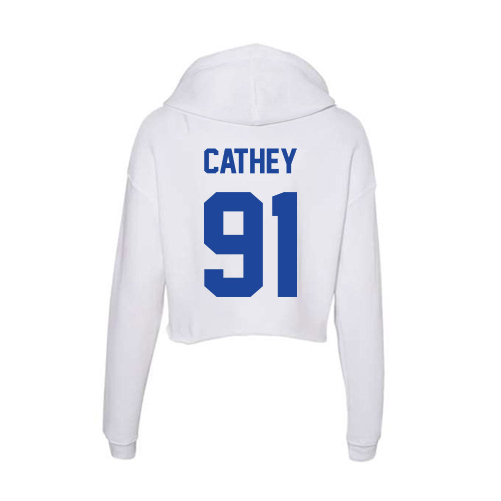 Georgia State - NCAA Football : Tyrese Cathey - Women's Crop Fleece Hoodie-1