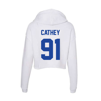 Georgia State - NCAA Football : Tyrese Cathey - Women's Crop Fleece Hoodie-1