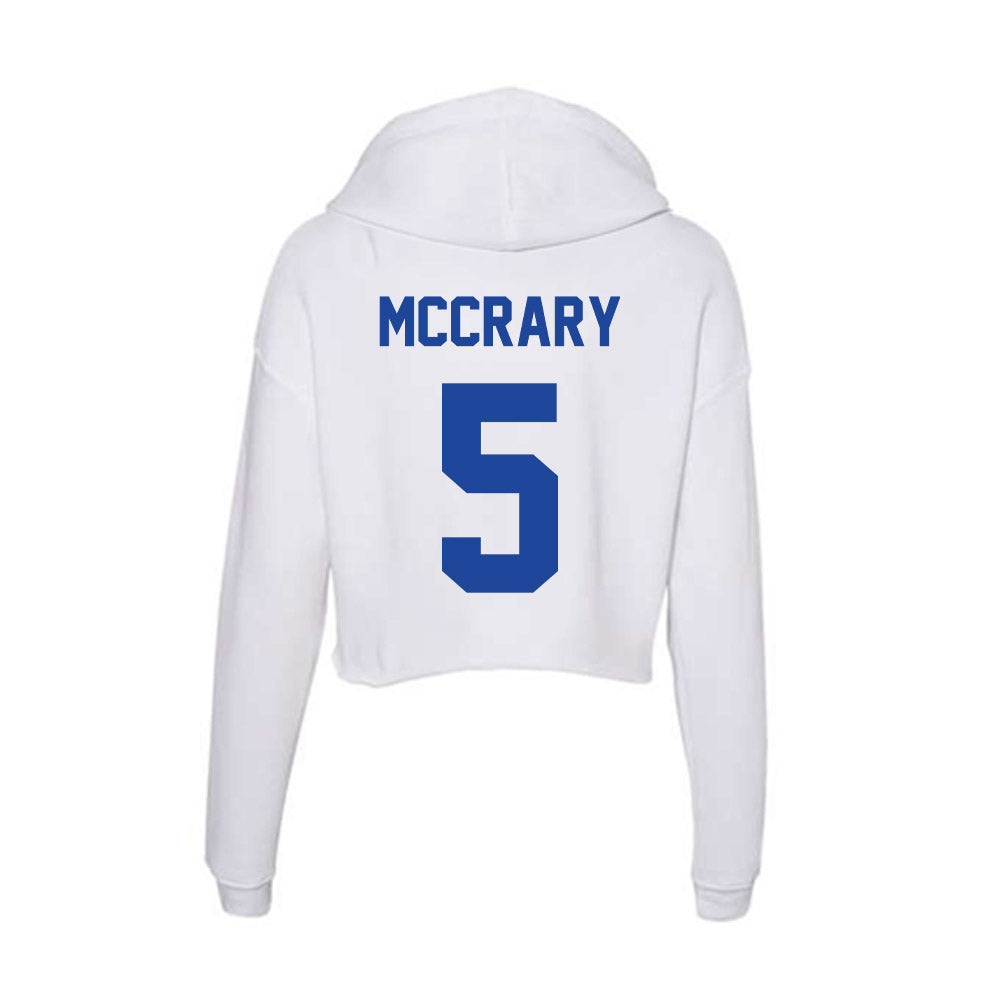 Georgia State - NCAA Football : Lanear Mccrary - Women's Crop Fleece Hoodie-1