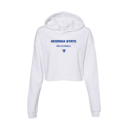 Georgia State - NCAA Women's Volleyball : Mina Olgar - Women's Crop Fleece Hooded Sweatshirt-0
