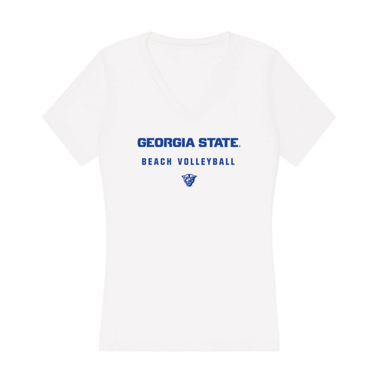 Georgia State - NCAA Beach Volleyball : Ellie Neville - Women's V-Neck T-Shirt-0
