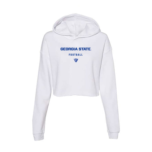 Georgia State - NCAA Football : Austin McGee - Women's Crop Fleece Hooded Sweatshirt-0